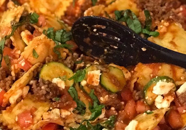 Greek Ravioli Skillet